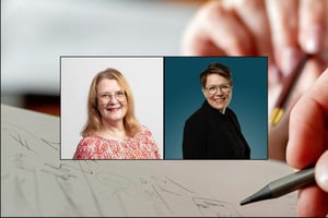 Elina Liehun, interim-palveluntarjoajan, ja Anne Westersundin, interim-johtajan ja hallitusammattilaisen, ammatilliset muotokuvat.