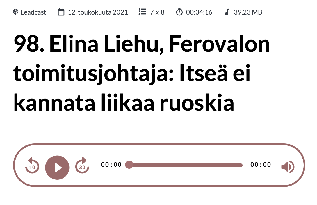 Elina's episode in the Leadcast podcast