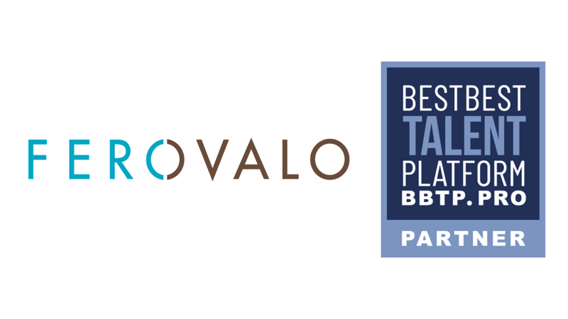 Ferovalo logo with BBTP Partner badge — proud partner of Best Best Talent Platform
