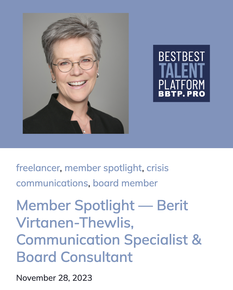 Berit VT, Board Consultant